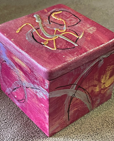 Red Hand Painted Box
