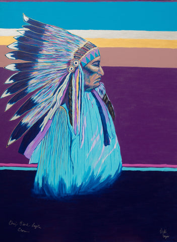 Chief Black Eagle, Crow, Giclee Fine Art Print on Canvas