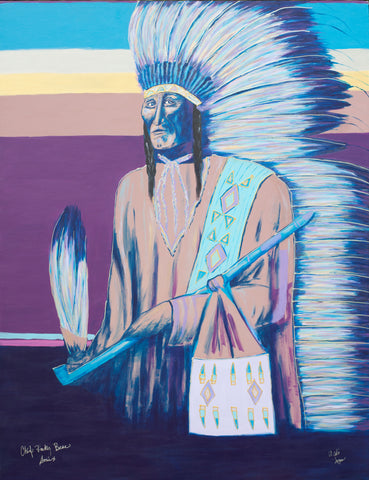 Chief Rocky Bear, Sioux, Giclee Fine Art Print on Canvas