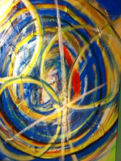 Crazy Blue Circle of Life, Giclee Fine Art Print
